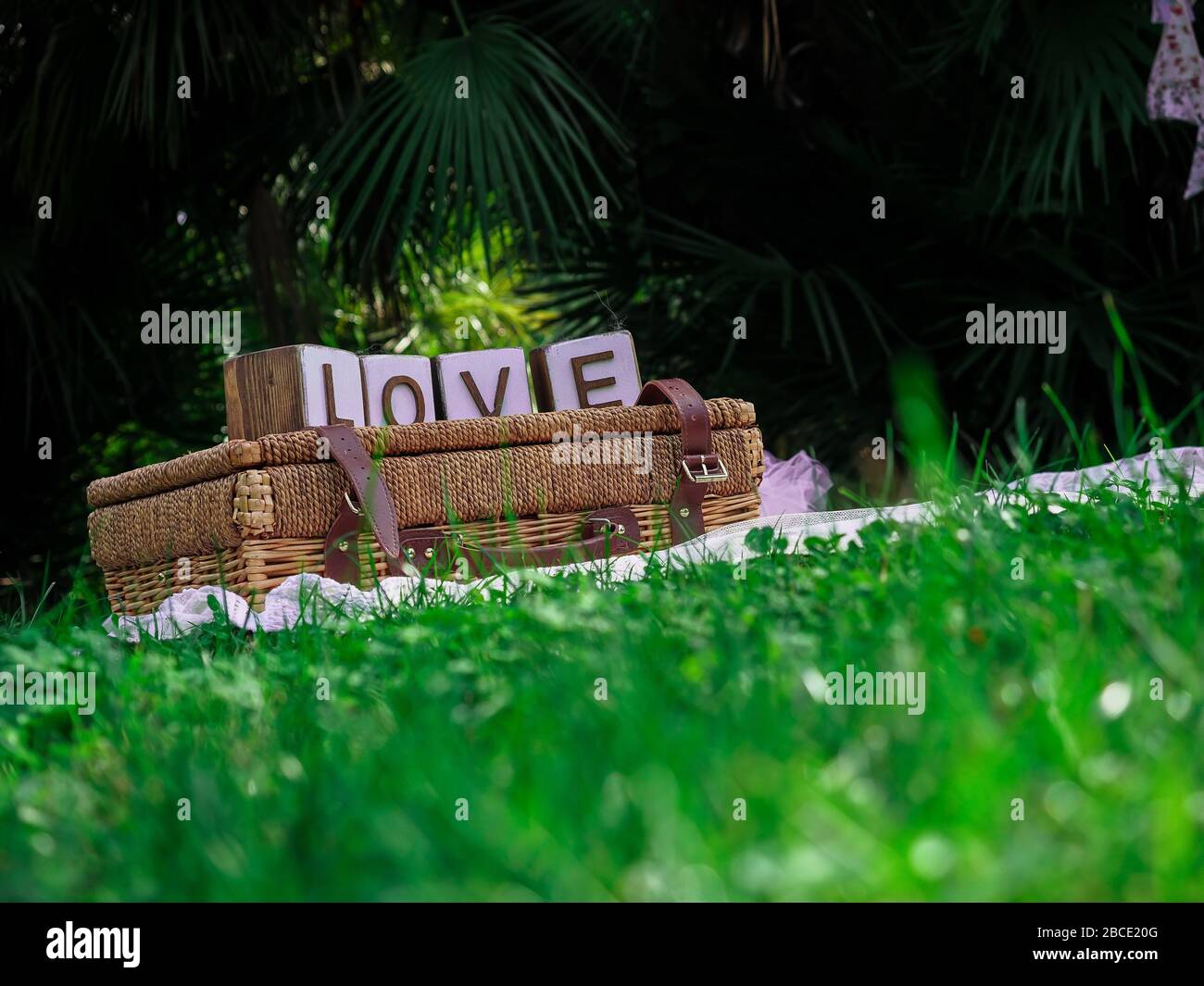 Worte der Liebe im Freien, Ligurian Park Og Genova Nervi Stockfoto