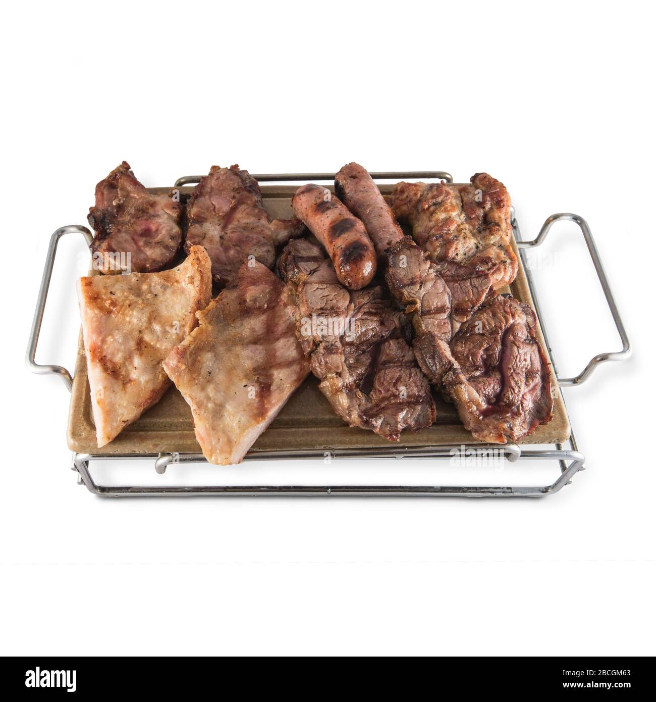 Grillspezialitäten mit verschiedenen Fleischsorten, Chorizo Criollo ...