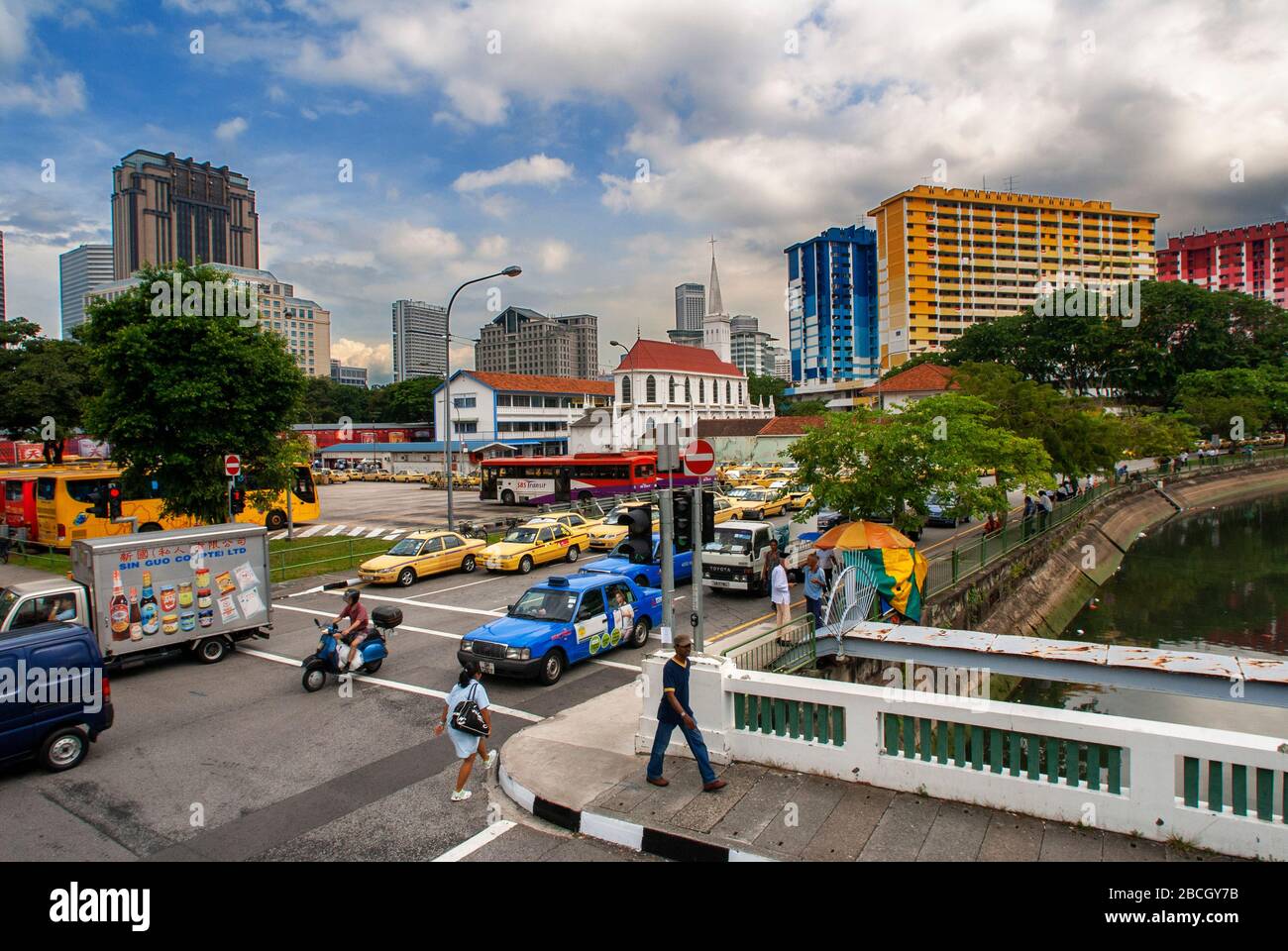 Arabische Straße und Rochor-Kanal-Straße im Stadtzentrum Core Kallang und Kampong Glam auf der Singapur-Insel, Singapur Stockfoto