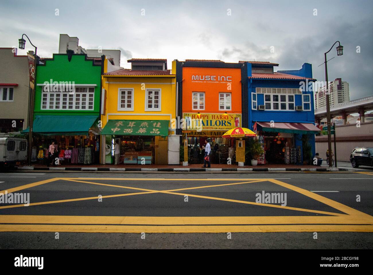 China Town of Singapore in Temple Street und South Bridge Road. Chinatown Singapur Stockfoto