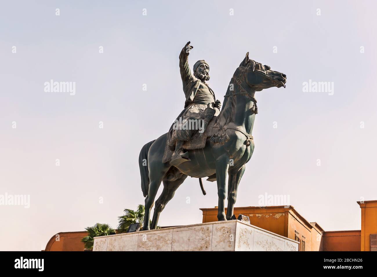 Statue von Ibrahim Pascha Al Wali, 1789 bis 1848 Statthalter von Syrien und Palästina, Vizekönig von Ägypten. Denkmal befindet sich in der Zitadelle von Saladin in Kairo, Ägypten. Stockfoto