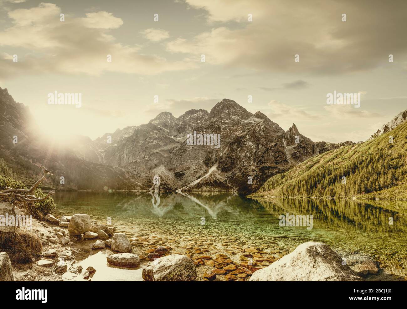 Auge des Meer-See in der hohen Tatra, Polen Stockfoto