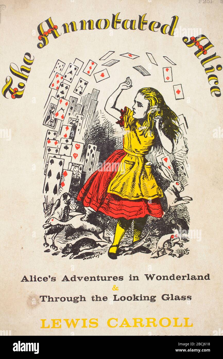 Cover der kommentierte Alice, aus Lewis Carrols Alice im Wunderland. Stockfoto