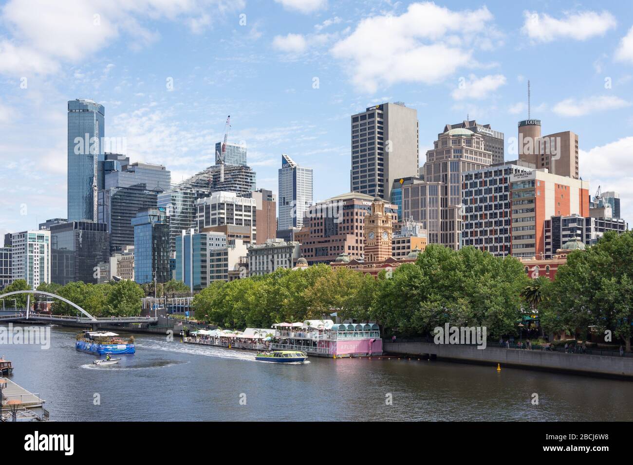 Central Business District (CBD) von Southbank Promenade, Southbank, Melbourne, Victoria, Australien Stockfoto