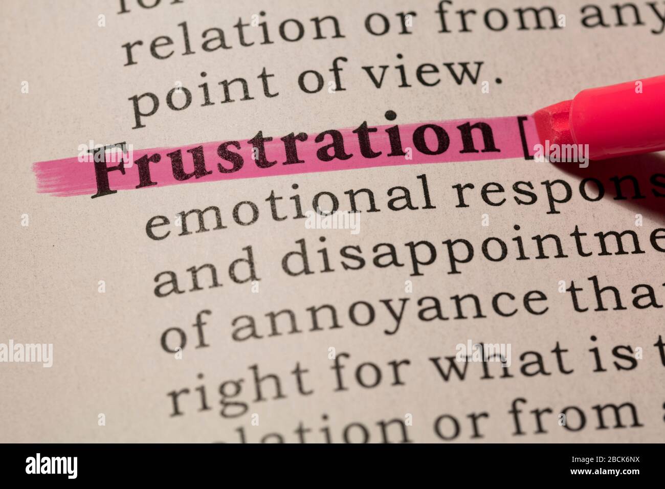 Fake Dictionary, Dictionary Definition of Word Frustration. Stockfoto