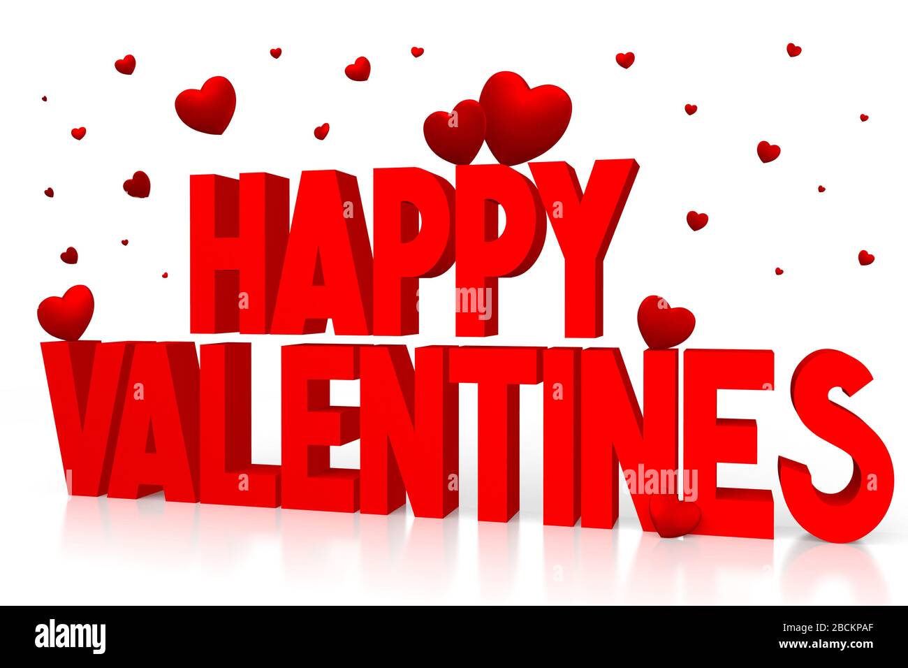 3D glückliche Valentinstag Stockfoto