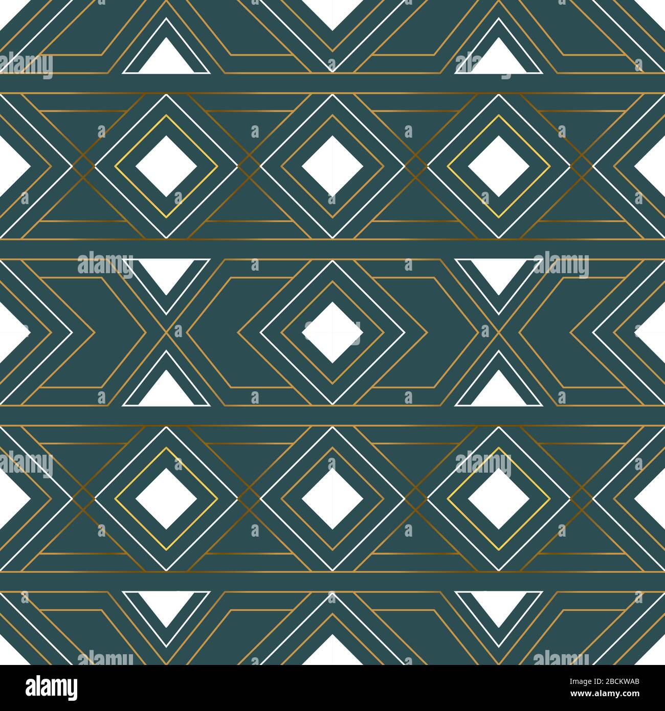 Gold Art Deco Vintage nahtloses Muster mit Retro-Zierdessin. Luxuriöser abstrakter Hintergrund in goldener und schwarzer Farbe. Klassischer geometrischer Konturtex Stock Vektor