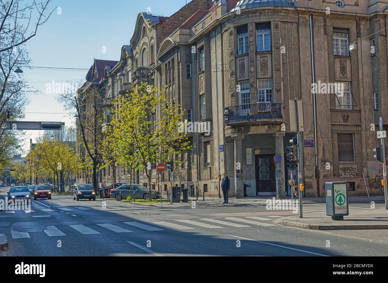Die Nachwirkungen des Erdbebens, das Zagreb in der Zeit der Kovid 19 traf Stockfoto