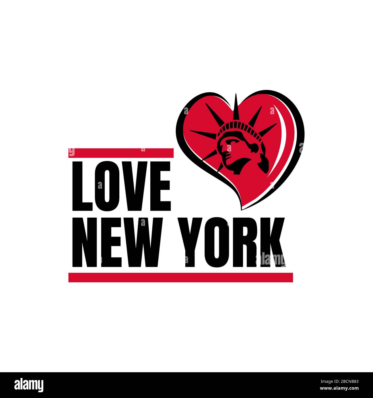 I Love New York Design on White Background Vector Illustration Stock Vektor