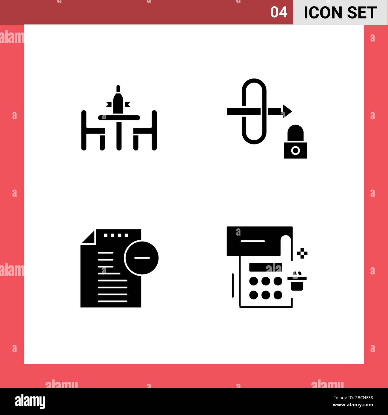 Universal Icon Symbols Group of modern Solid Glyphen of Agreement, Documents, Diplomacy, Lock, Office Editable Vector Design Elements Stock Vektor