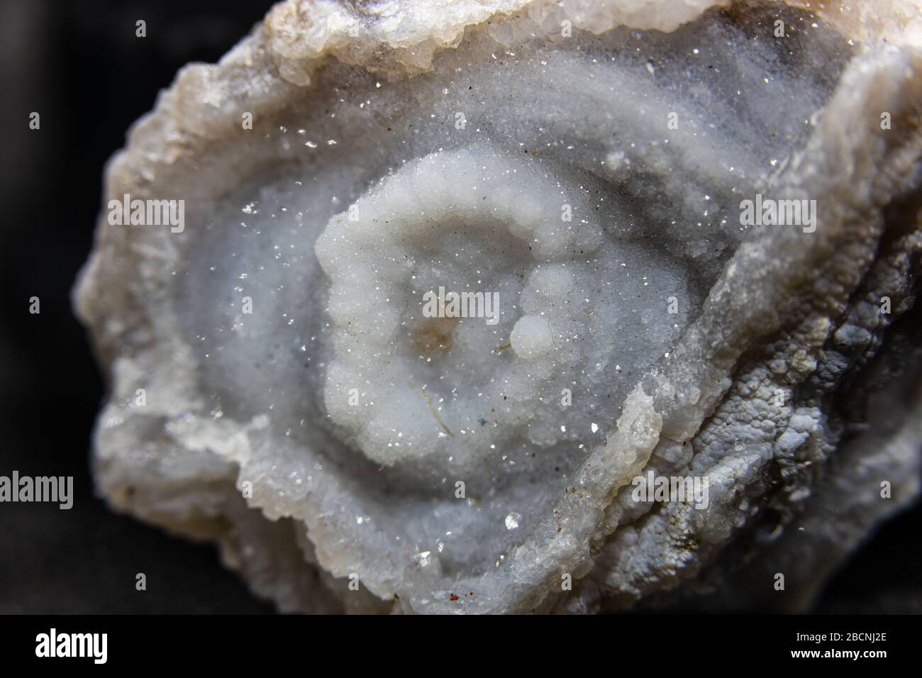 Detail des Minerals der Chalcedon-Rosette Stockfoto