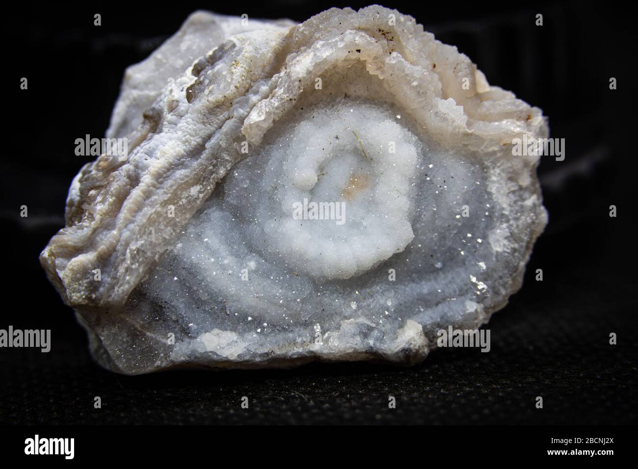 Detail des Minerals der Chalcedon-Rosette Stockfoto