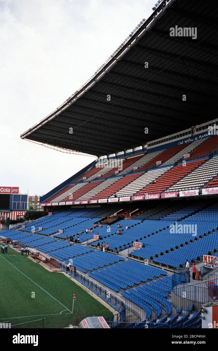 Allgemeiner Blick auf das Estadio Vicente Calderon, Heimstadion des FC Atletico Madrid Stockfoto