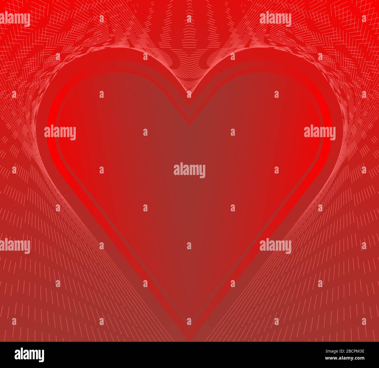 Abstrakter Vektorhintergrund des Symbols für Herzliebe. Glänzend rotes Titelblatt, Banner, Poster, Broschürenvorlage. Stock Vektor