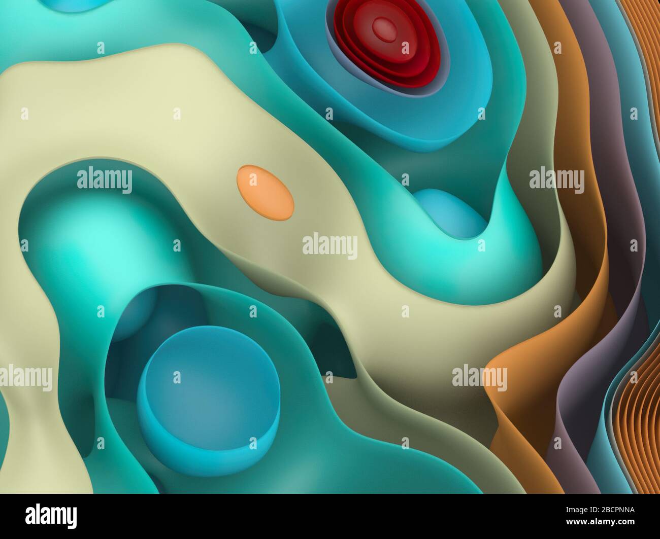 Abstrakter Bunter Hintergrund Mit Geschwungenen Elementen Stockfoto