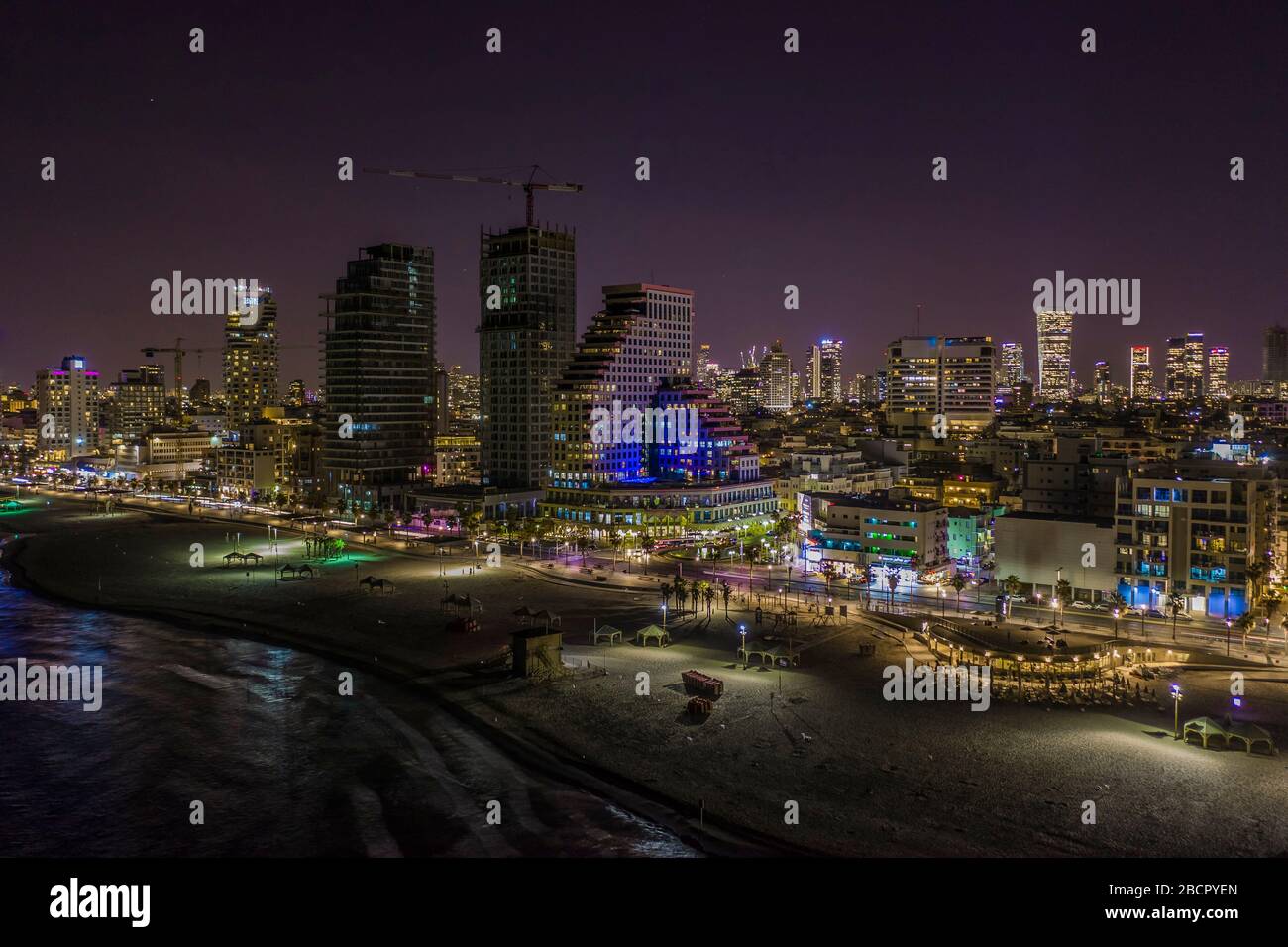 Tel Aviv Promenade aus der Luft, Israel Stockfoto