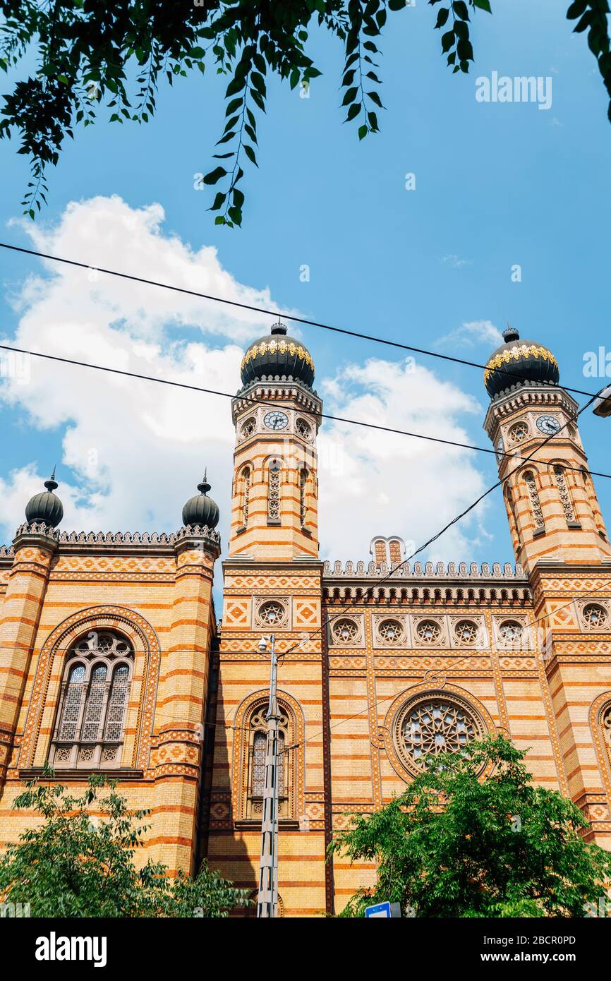 Synagoge an der Straße von Dohany in Budapest, Ungarn Stockfoto