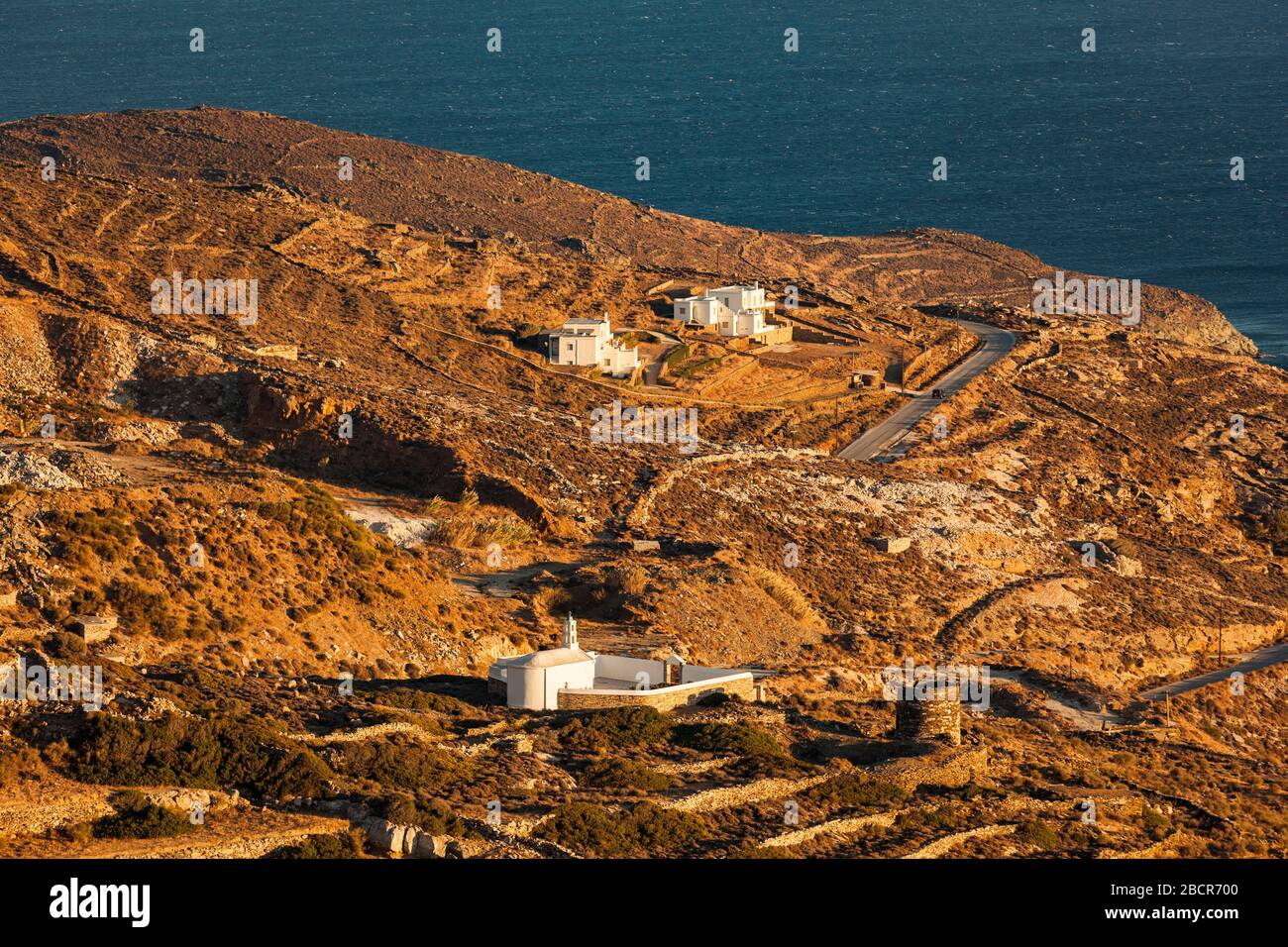 Griechenland, Kykladen Archipel, Tinos: Blick vom Dorf Kardiani Stockfoto