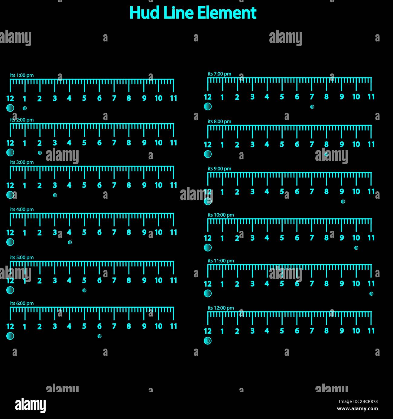 Set von hud Line Elements, futuristische Sci Fi Moderne Benutzeroberfläche Set.hud Line Elements, Head-up-Display, hud Elements Stockfoto