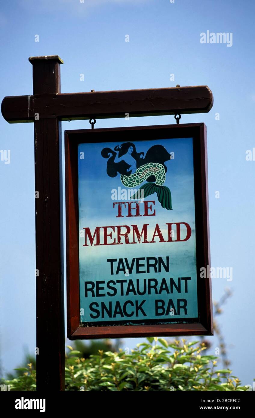 Straßenschild, Herm Island, Kanalinseln, Vereinigtes Königreich, Europa Stockfoto