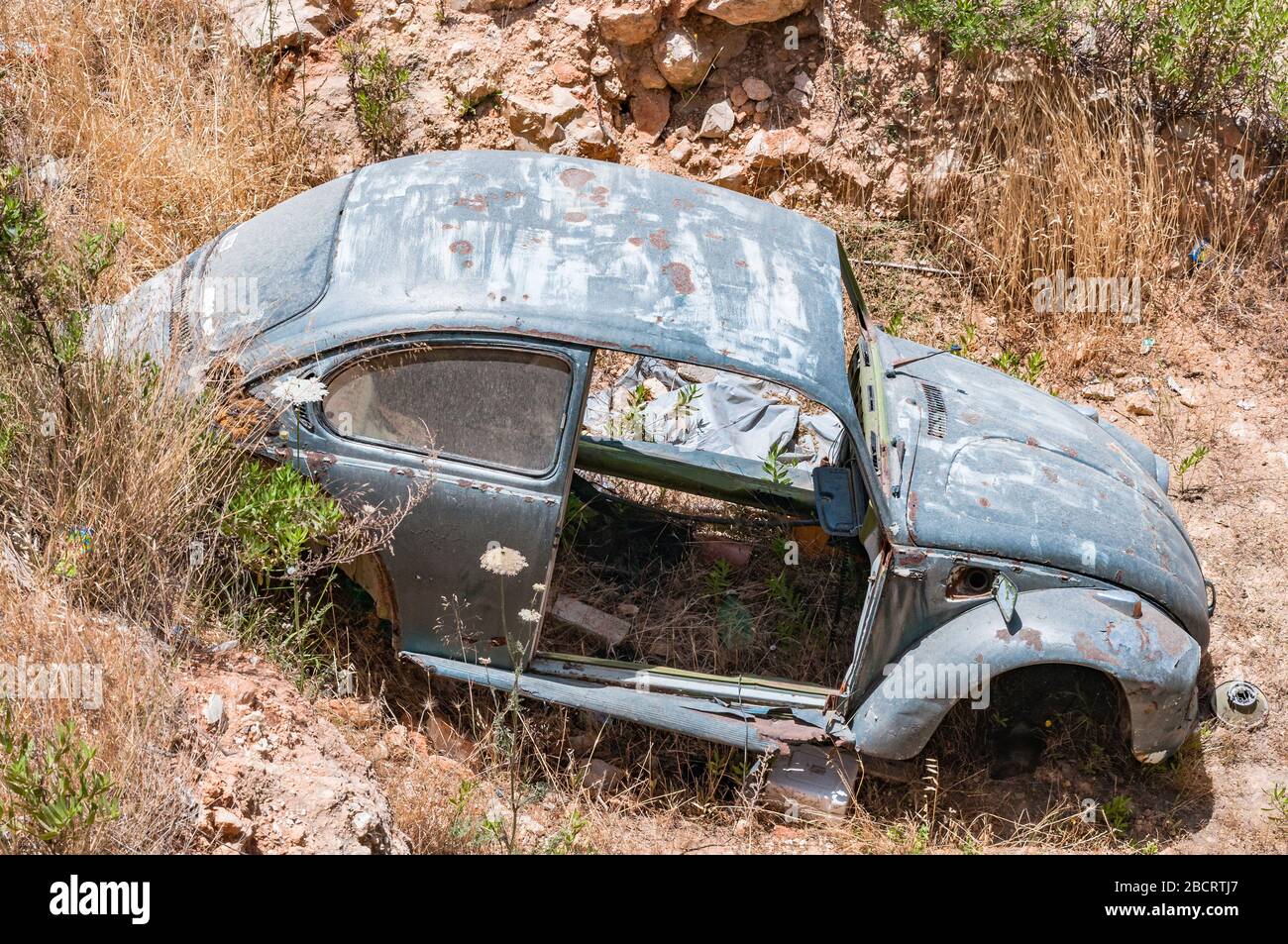 Altes verlassene rostige Auto in bethlehem, israel Stockfoto