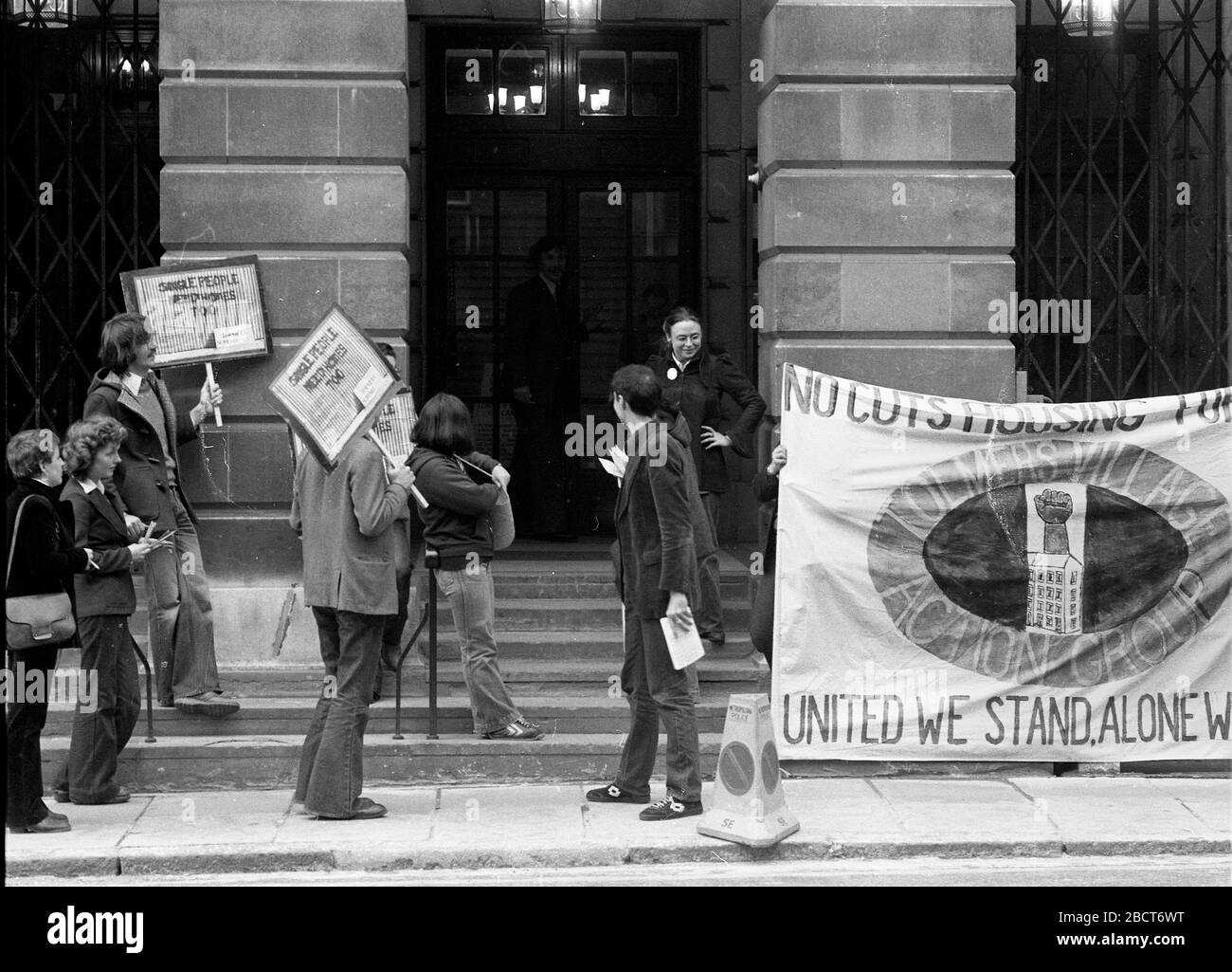 Tolmers quadratische Gehäuse protest Bewohner Kampagne gegen Camden Rat 1978 Stockfoto
