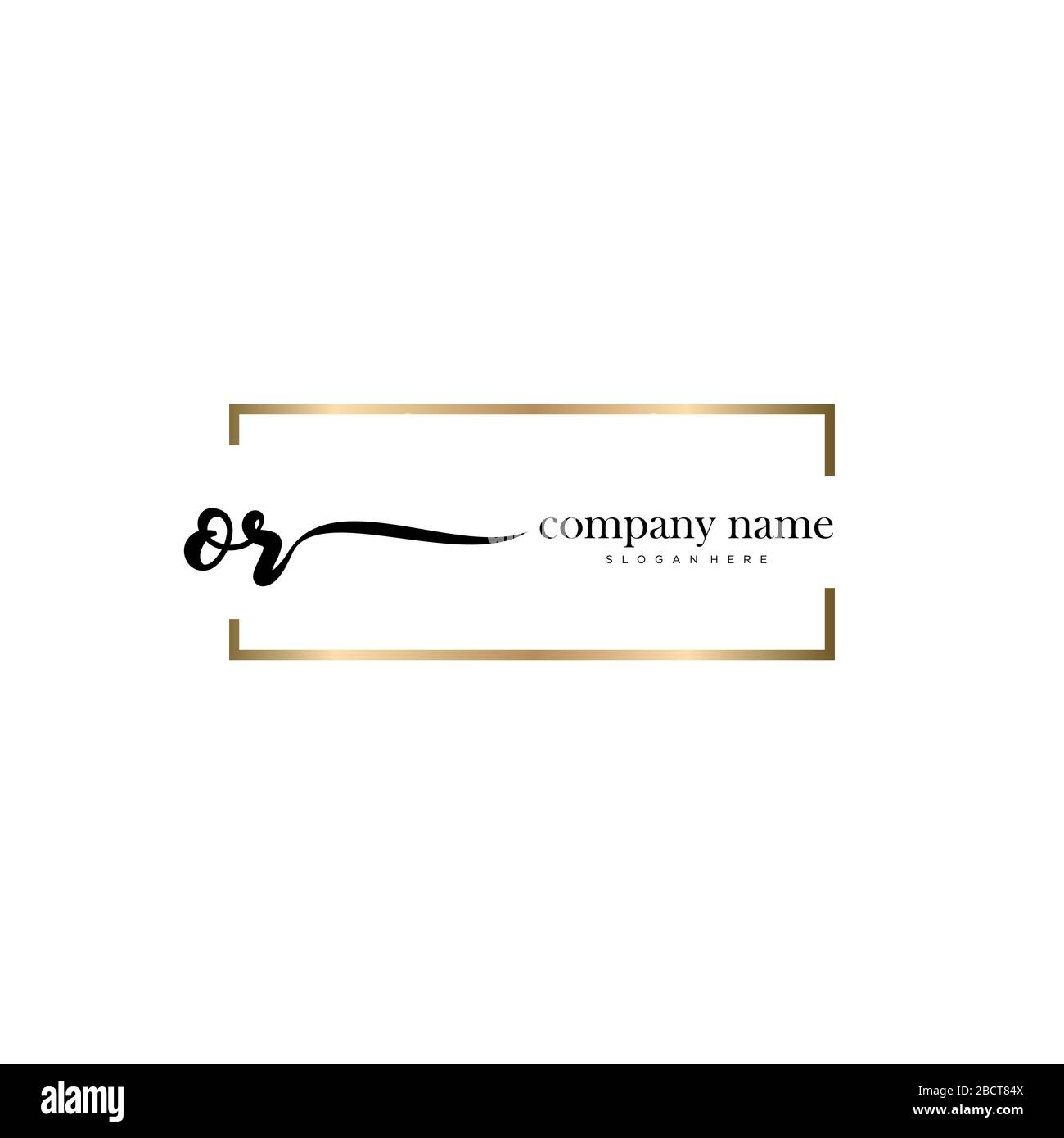 ODER Initial Letter Handschreiben Logo handgezeichneter Vorlagenvektor, Logo für Schönheit, Kosmetik, Hochzeit, Mode und Business Stock Vektor