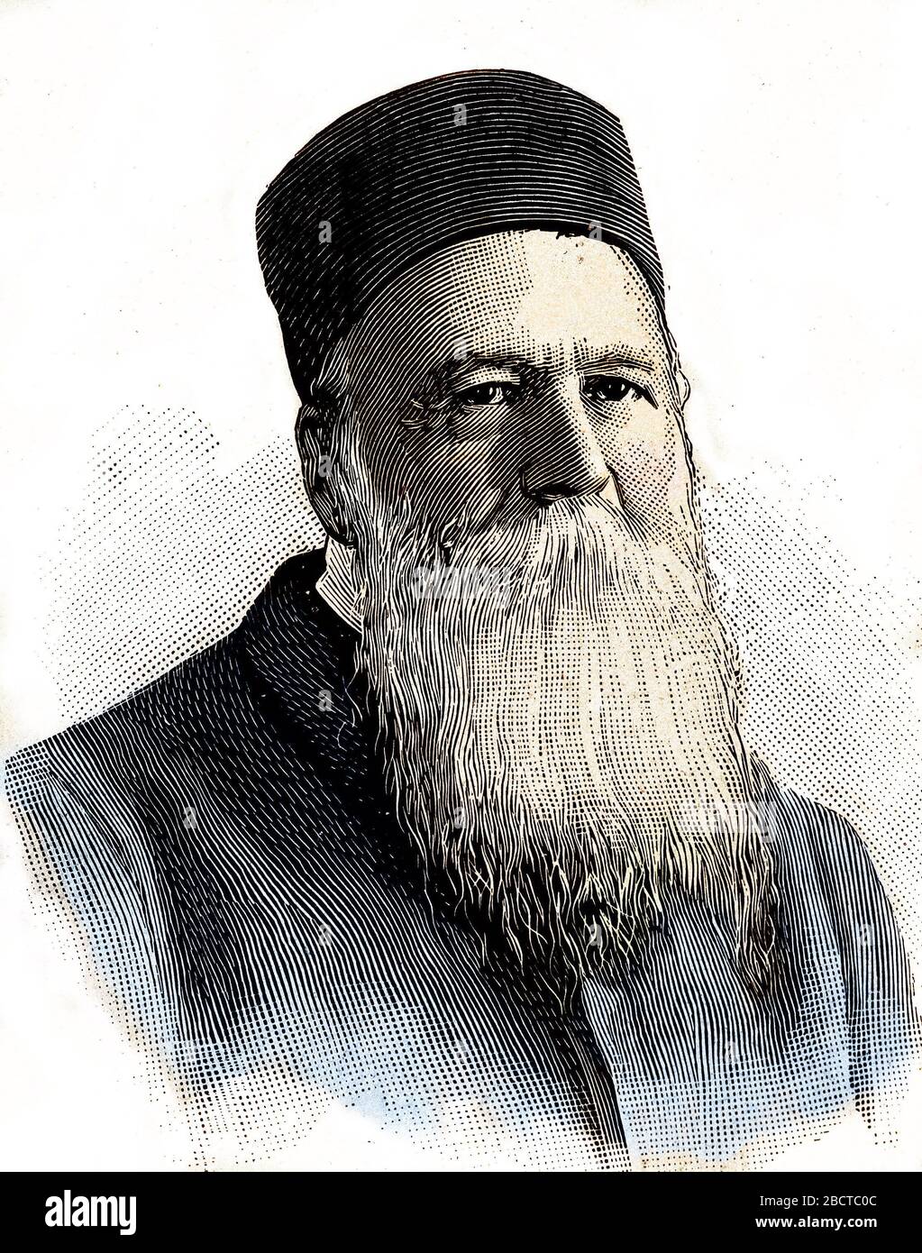 Portrait d'Henri (Henry) Dunant (1828-1910) homme d'affaire humaniste suisse et chretien protestant et l'un des fondateurs de la Croix Rouge, 1901 - P Stockfoto