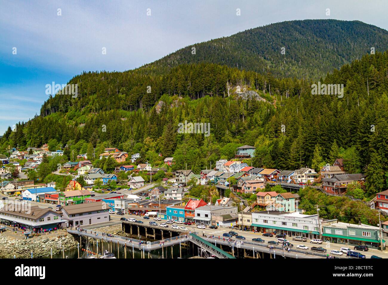 Panorama-Blick auf einen kleinen Teil von Ketchikan Alaska Stockfoto