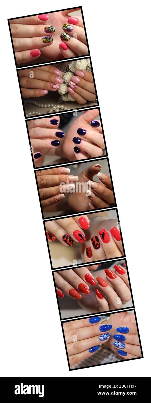 Schönheit Collage mit Kunstdesign Maniküre. Stockfoto