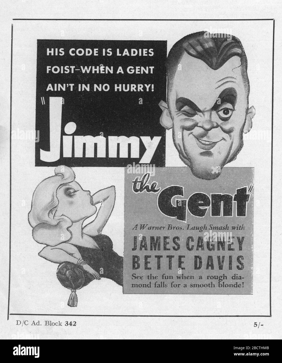 JAMES CAGNEY und BETTE DAVIS in JIMMY THE GENT 1934 Regisseur MICHAEL CURTIZ Warner Bros Stockfoto