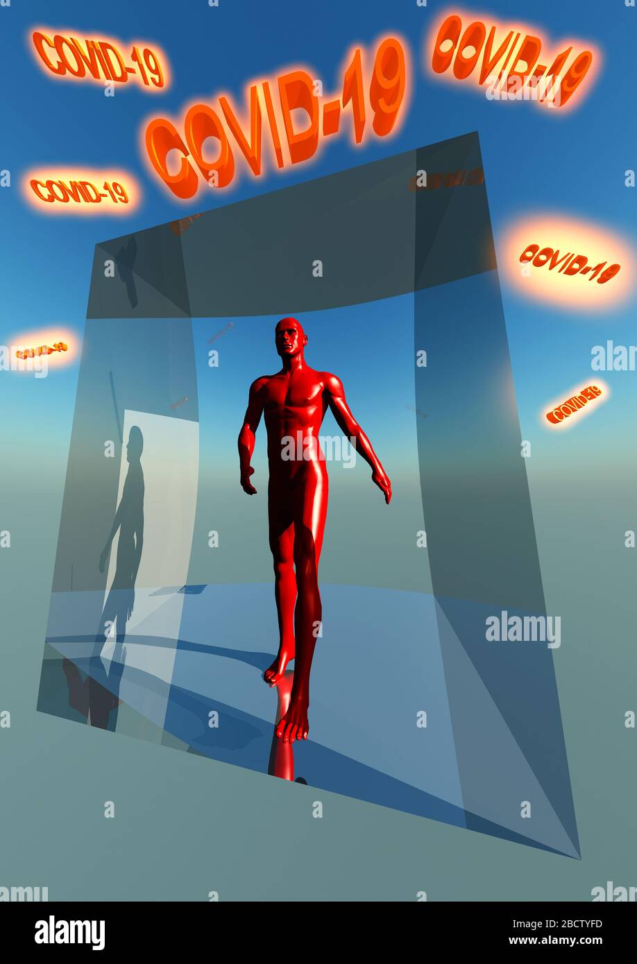 Sicherheit Durch Selbstisolierung Stockfoto