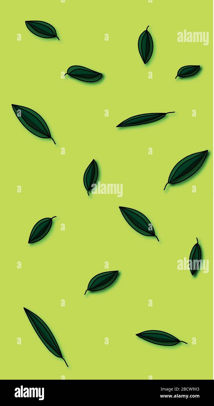 Grüne Blätter verschiedener Formen Stock Vektor