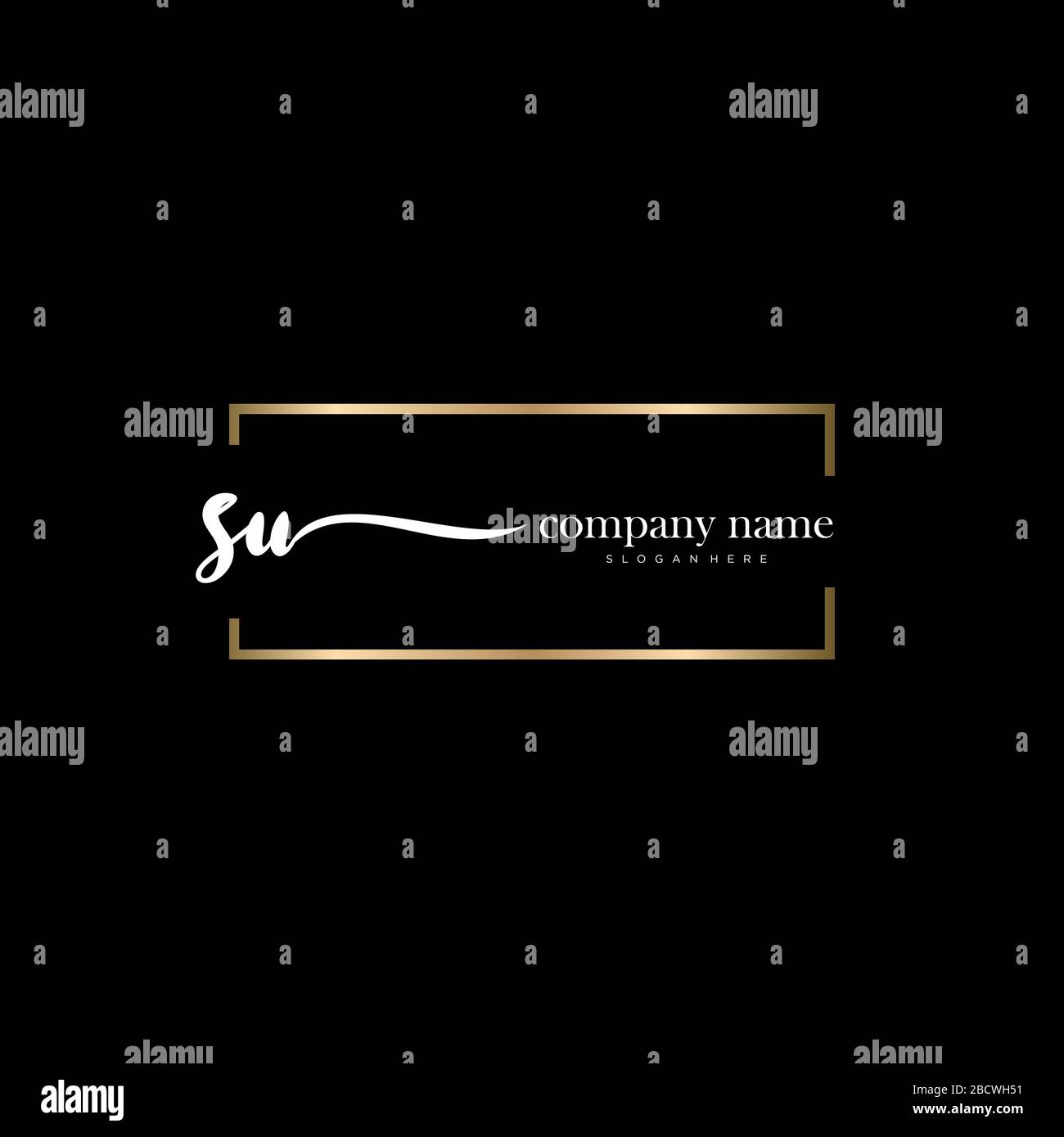 SU Initial Letter Handschreiben Logo handgezeichneter Vorlagenvektor, Logo für Schönheit, Kosmetik, Hochzeit, Mode und Business Stock Vektor