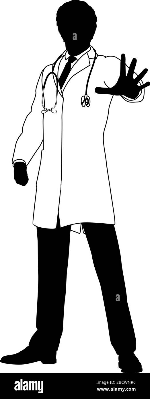 Arzt Stop Hand Sign Medical Concept Stock Vektor