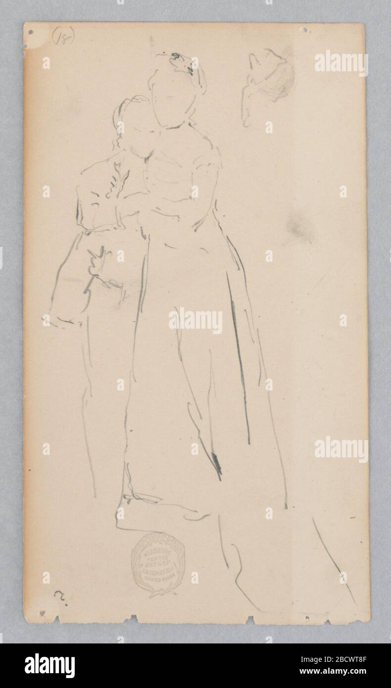 Mann und Frau. Forschung in ProgressSketch einer männlichen Figur, die eine weibliche Figur umfasst. Mann und Frau Stockfoto
