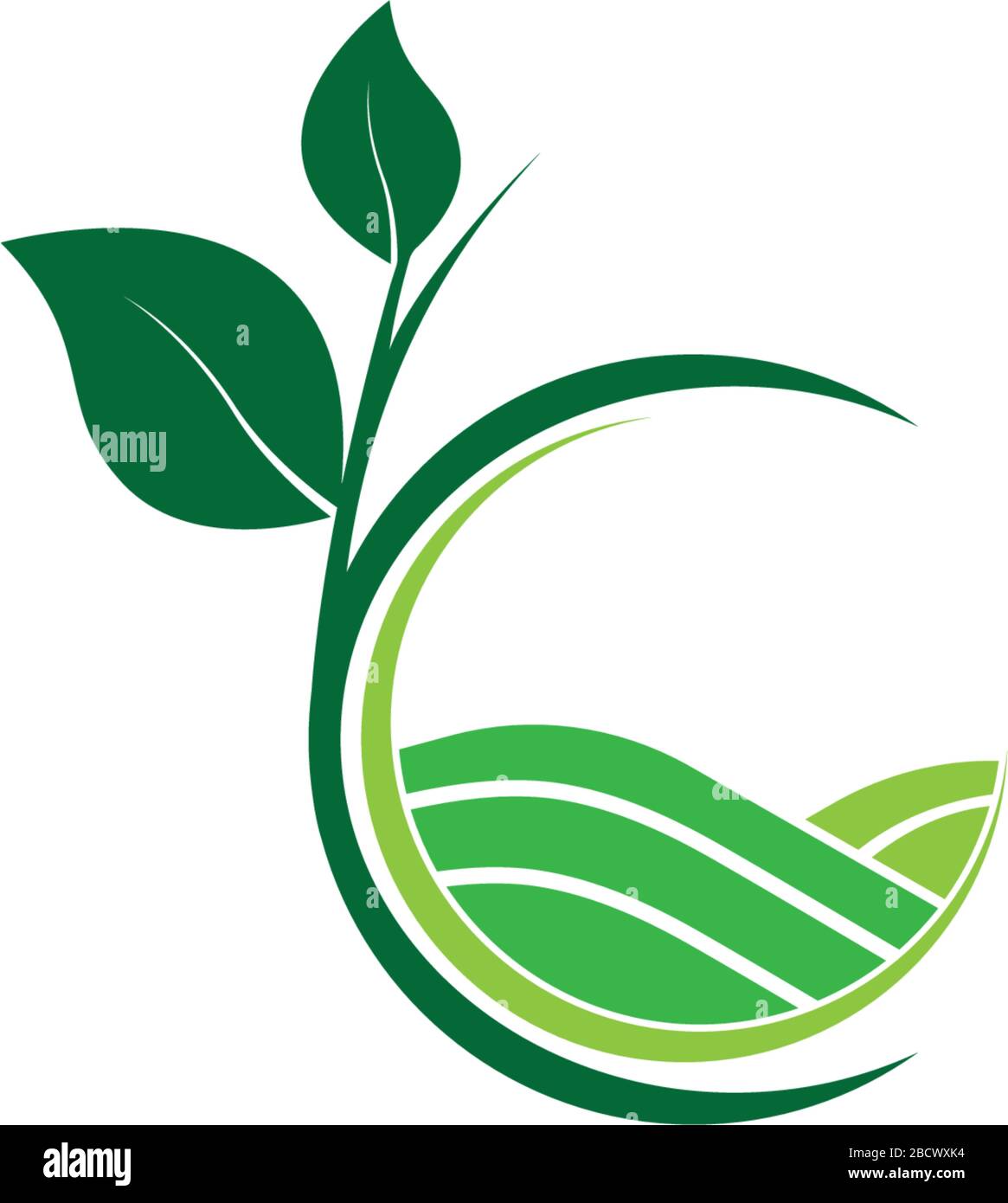 Agriculture Logo.Tree Leaf Vector Logo Design, umweltfreundliches Konzept Stock Vektor