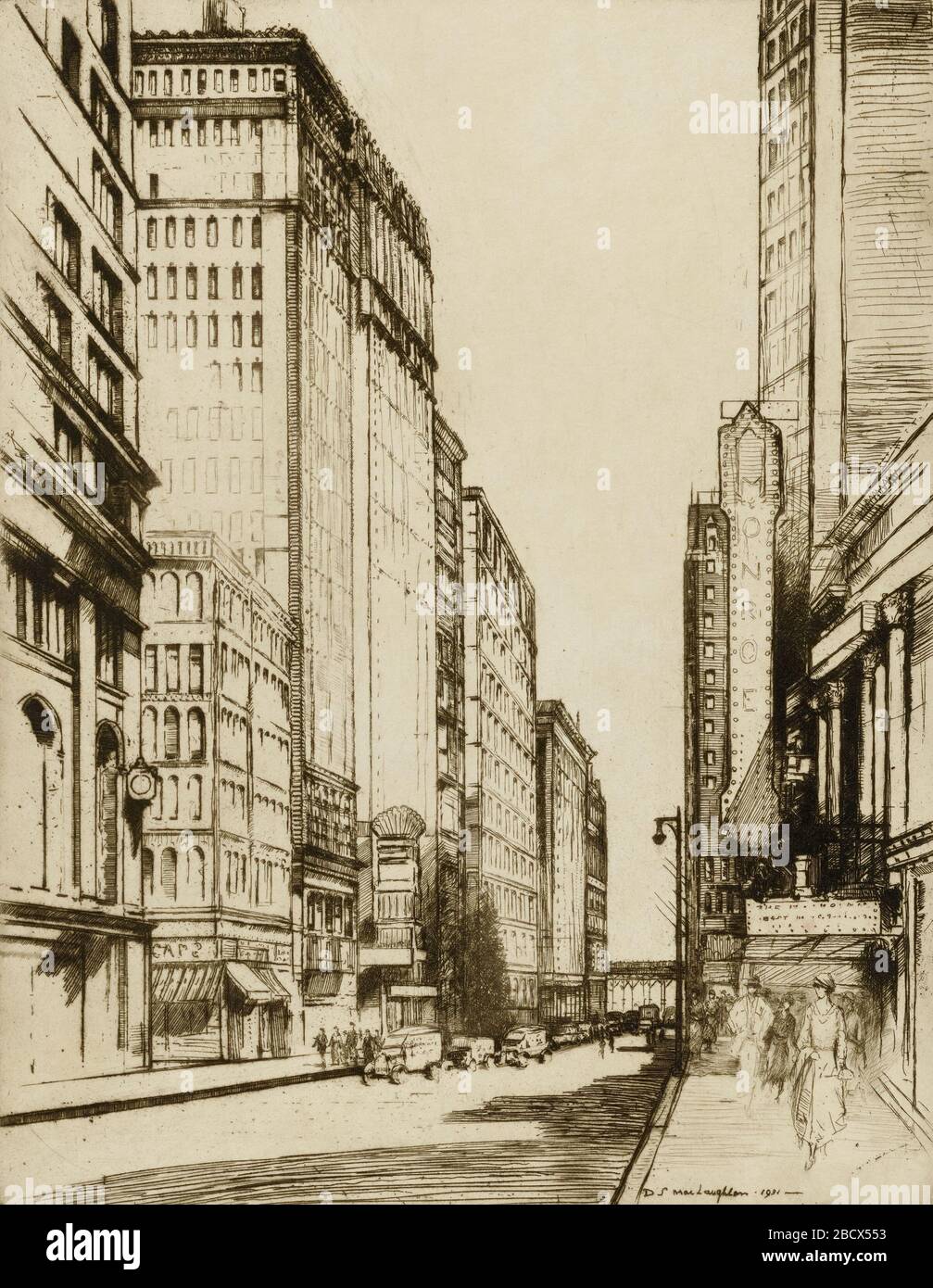 Chicago Monroe Street. Stockfoto