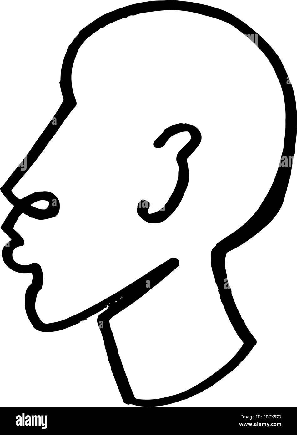 Modernes, abstraktes Gesichtsporträt, lineare Pinselkunst, von Picasso inspirierter Stil. Lineares menschliches Symbol, zeitgenössische Skizze des Kubismus, Farbanstrich. Zusammenfassung Stock Vektor