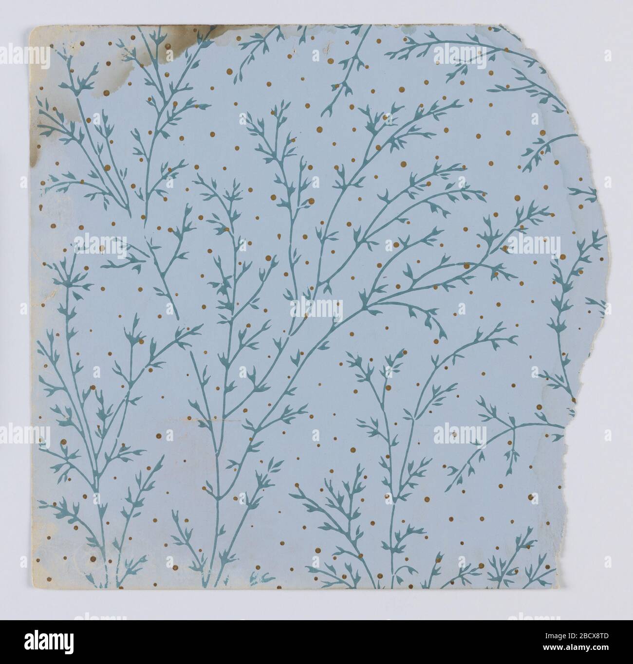 Seitenwandprobe. Forschung in progressFragmentary Tapeten aus Musterbüchern, einschließlich ästhetischer und anglojapanesker Designs.72 Seiten mit Proben. Seitenwandprobe Stockfoto