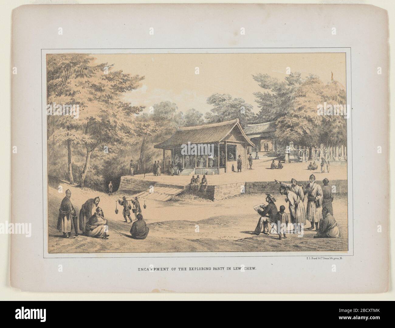 Einfriedung der Exploring Party in Lew Chew. S/NPG.86.81 Stockfoto