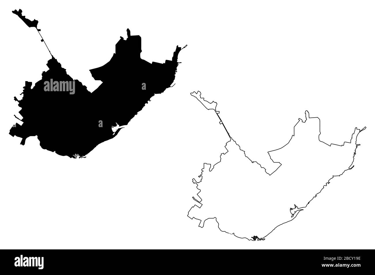 Komsomolsk-on-Amur Stadt (Russische Föderation, Russland, Chabarowsk Krai) Karte Vektor-Illustration, Skizze Stadt Komsomolsk auf Amur Karte Stock Vektor