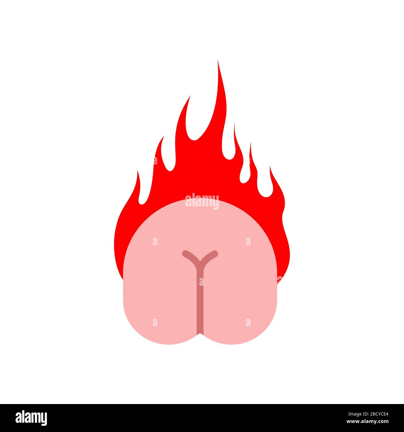 Hinweisschild "Butt Hurt". Symbol "Feuer auslassen". Butt Hurt-Symbol. Reizbarkeit Emblem Vektorgrafiken Stock Vektor