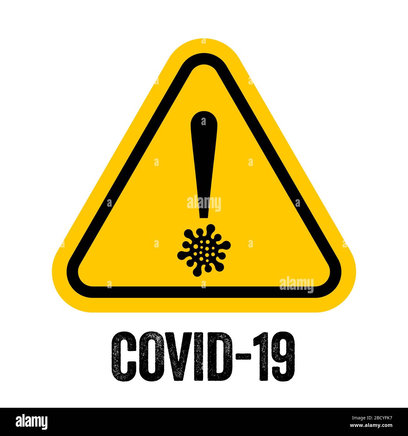 Novel Coronavirus oder COVID-19 Ausbruchgefahr und Warnschild. Stock Vektor