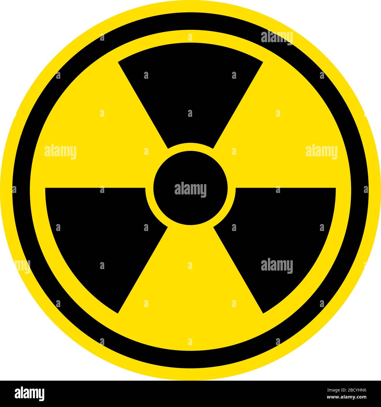 Das Diagramm zeigt ein Warnzeichen Radioaktivität. Die Abbildung ist perfekt für grafische Designs mit dem Thema Pandemie, Epidemie und Viren. Stock Vektor