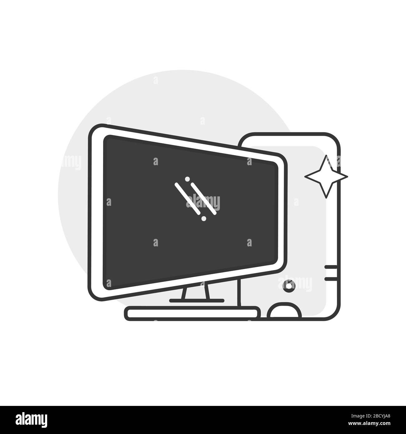 Computerdienst-Logo Oder -Symbol Und -Grafik Stock Vektor