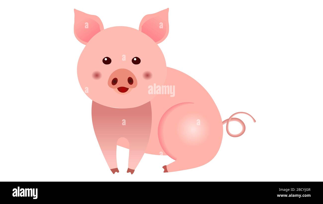 Süße Pink Pig Illustration Kinder Vektor Stockfoto