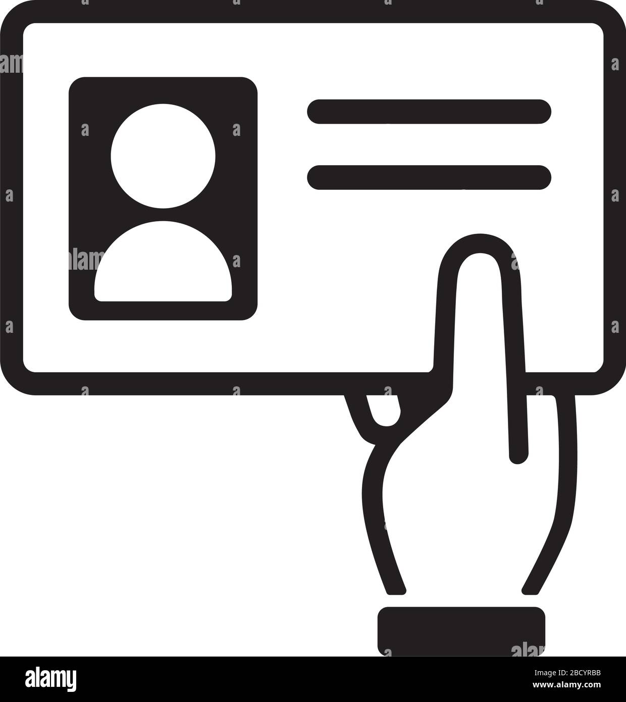 Symbol für ID-Karte / ID-Karte / Führerschein Stock Vektor