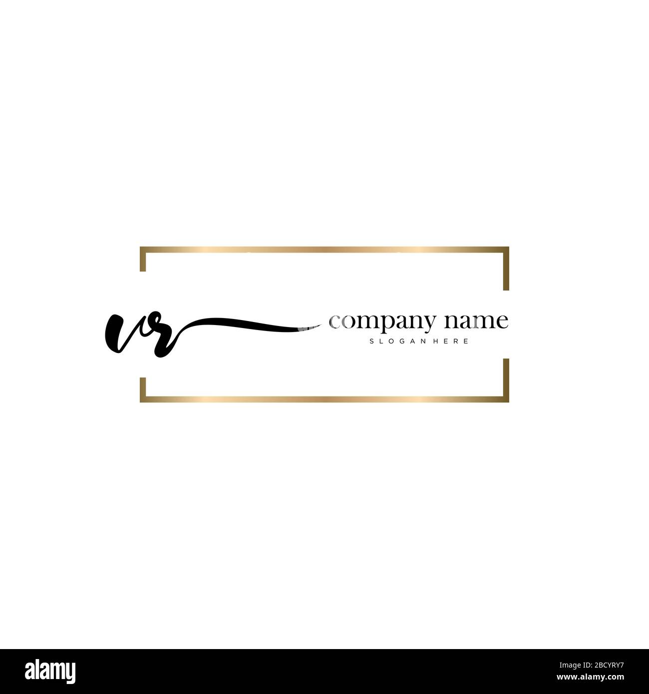 VR Initial Letter Handschreiben Logo handgezeichneter Vorlagenvektor, Logo für Schönheit, Kosmetik, Hochzeit, Mode und Business Stock Vektor