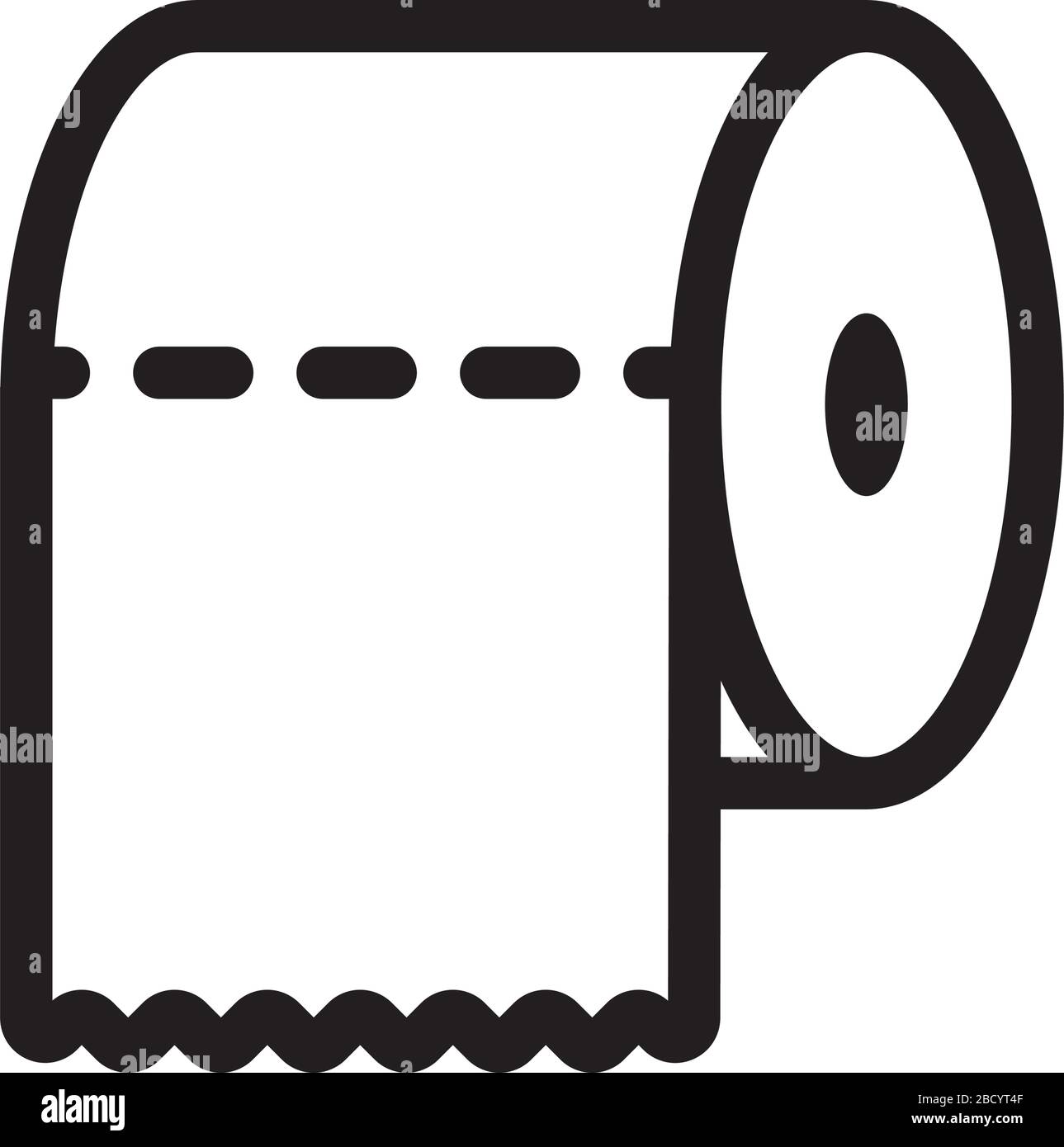 Toilettenpapier Papierrolle. Flacher Vektor-Symbol. Stock Vektor